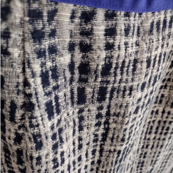 LK Bennett | Navy & Cream "Brenda" Print & Jacquard Tweed Sheath Pencil Dress - Picture 5 of 12